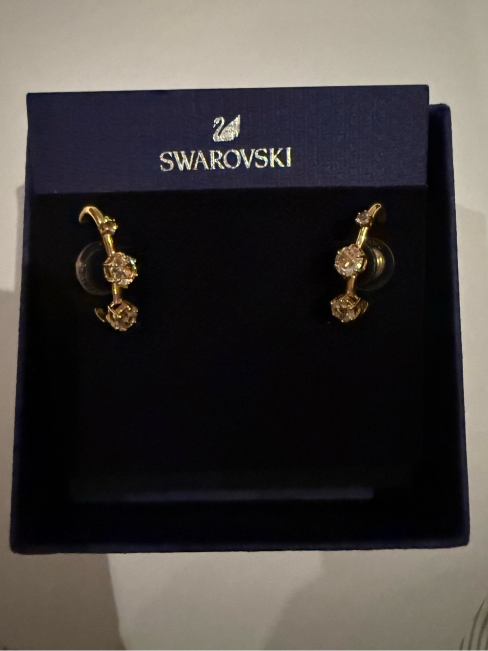 NWT Swarovski Constella PE Ear Cuff Earrings, Cry DTLI, Rose Gold
